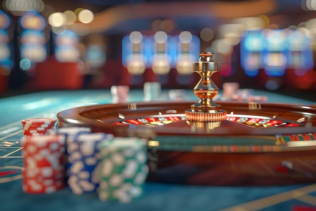 Live roulette wheel and betting layout in HD